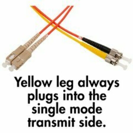 SWE-TECH 3C Mode Conditioning Cable ST / SC, OM1 Multimode, 62.5/125, 2 meter FWTSTSC-12102